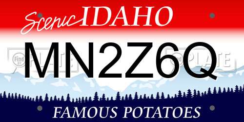 MN2Z6Q Idaho License Plate