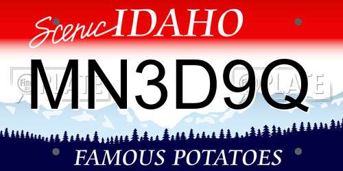 MN3D9Q Idaho License Plate