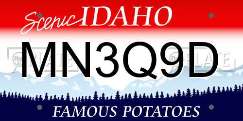 MN3Q9D Idaho License Plate