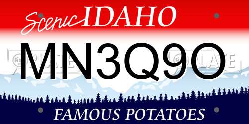 MN3Q9O Idaho License Plate