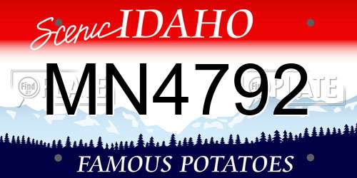 MN4792 Idaho License Plate