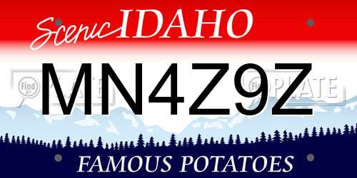 MN4Z9Z Idaho License Plate