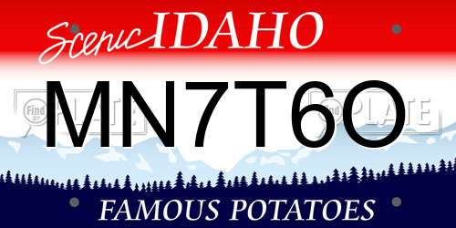 MN7T6O Idaho License Plate