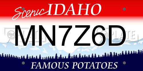 MN7Z6D Idaho License Plate
