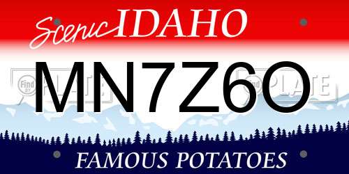 MN7Z6O Idaho License Plate