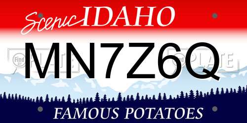 MN7Z6Q Idaho License Plate