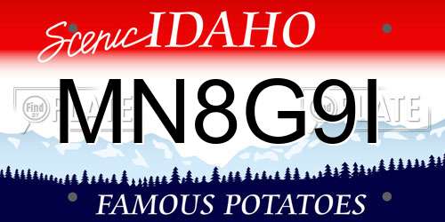 MN8G9I Idaho License Plate