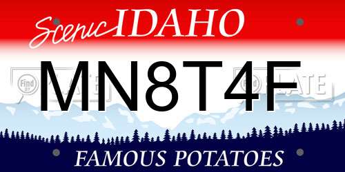 MN8T4F Idaho License Plate