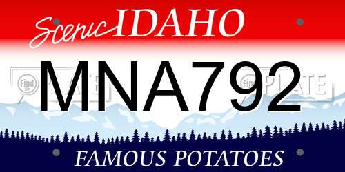 MNA792 Idaho License Plate
