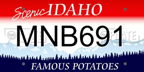 MNB691 Idaho License Plate