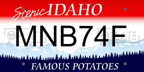 MNB74F Idaho License Plate
