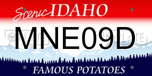 MNE09D Idaho License Plate