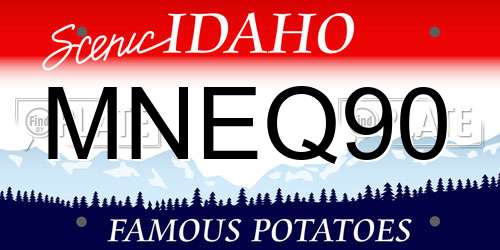 MNEQ90 Idaho License Plate
