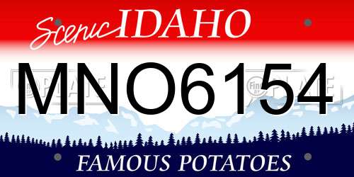 MNO6154 Idaho License Plate