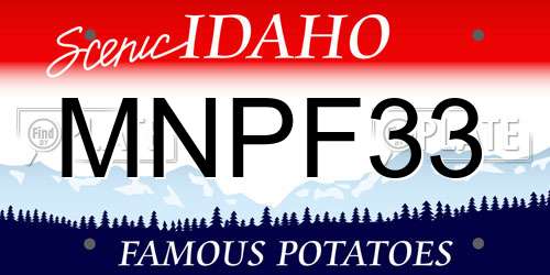 MNPF33 Idaho License Plate