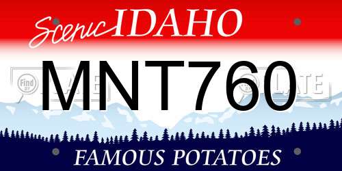MNT760 Idaho License Plate