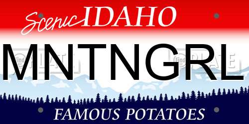 MNTNGRL Idaho License Plate