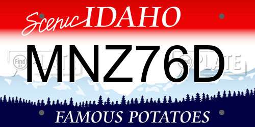 MNZ76D Idaho License Plate
