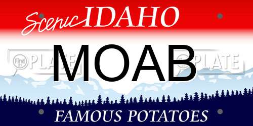 MOAB Idaho License Plate