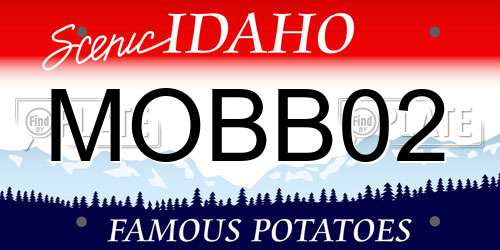 MOBB02 Idaho License Plate