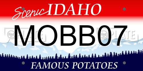 MOBB07 Idaho License Plate