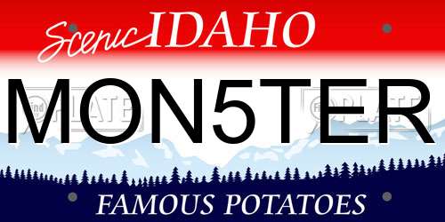 MON5TER Idaho License Plate