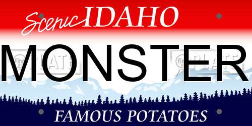 MONSTER Idaho License Plate