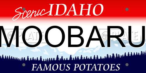 MOOBARU Idaho License Plate