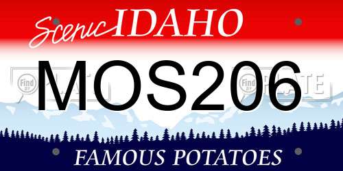 MOS206 Idaho License Plate