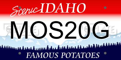 MOS20G Idaho License Plate