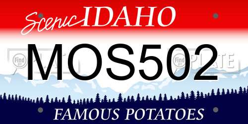 MOS502 Idaho License Plate