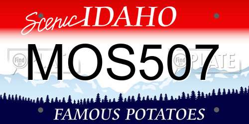 MOS507 Idaho License Plate