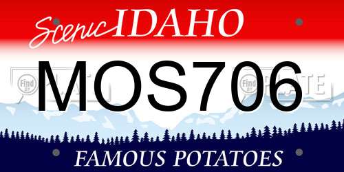MOS706 Idaho License Plate