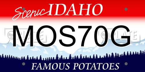 MOS70G Idaho License Plate