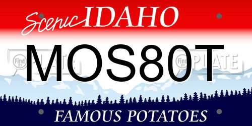 MOS80T Idaho License Plate