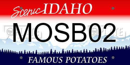 MOSB02 Idaho License Plate