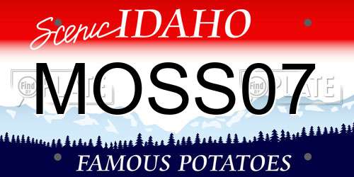 MOSS07 Idaho License Plate