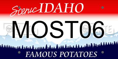 MOST06 Idaho License Plate