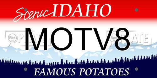 MOTV8 Idaho License Plate