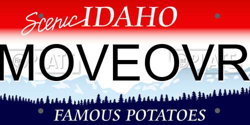 MOVEOVR Idaho License Plate