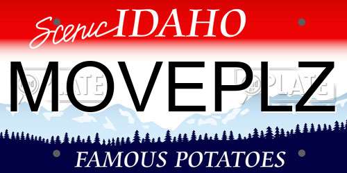 MOVEPLZ Idaho License Plate