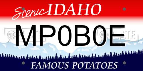 MP0B0E Idaho License Plate