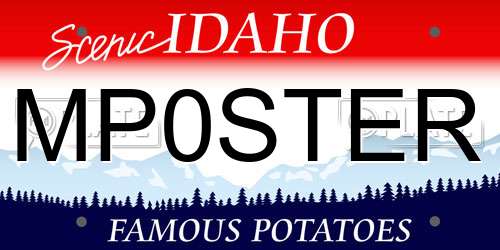 MP0STER Idaho License Plate