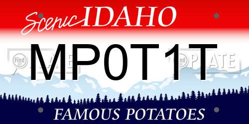 MP0T1T Idaho License Plate