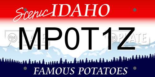 MP0T1Z Idaho License Plate