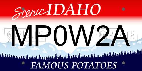 MP0W2A Idaho License Plate