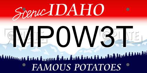 MP0W3T Idaho License Plate