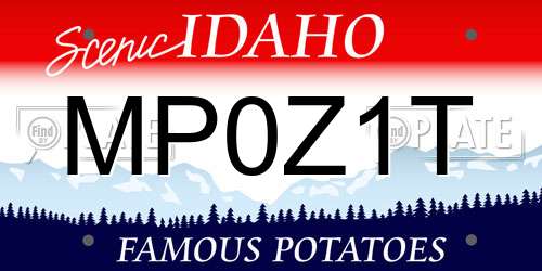 MP0Z1T Idaho License Plate