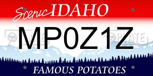 MP0Z1Z Idaho License Plate