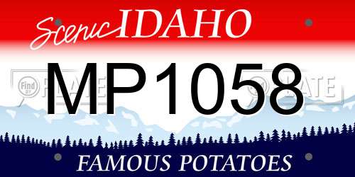 MP1058 Idaho License Plate